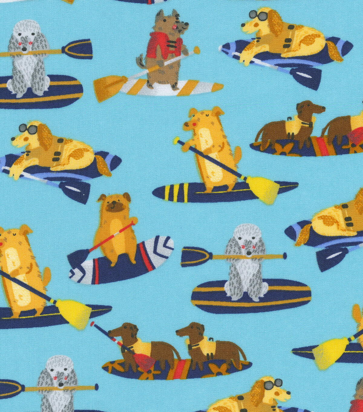 Robert Kaufman Paddle Pups Novelty Cotton Fabric