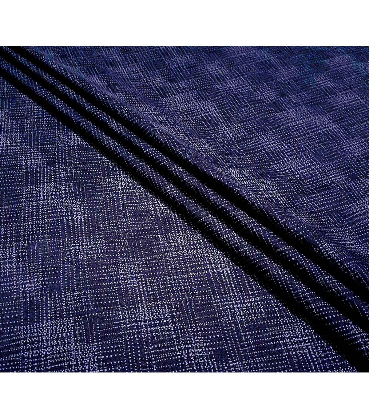 Blue Textured Crosshatch Blender Cotton Fabric by Keepsake Calico