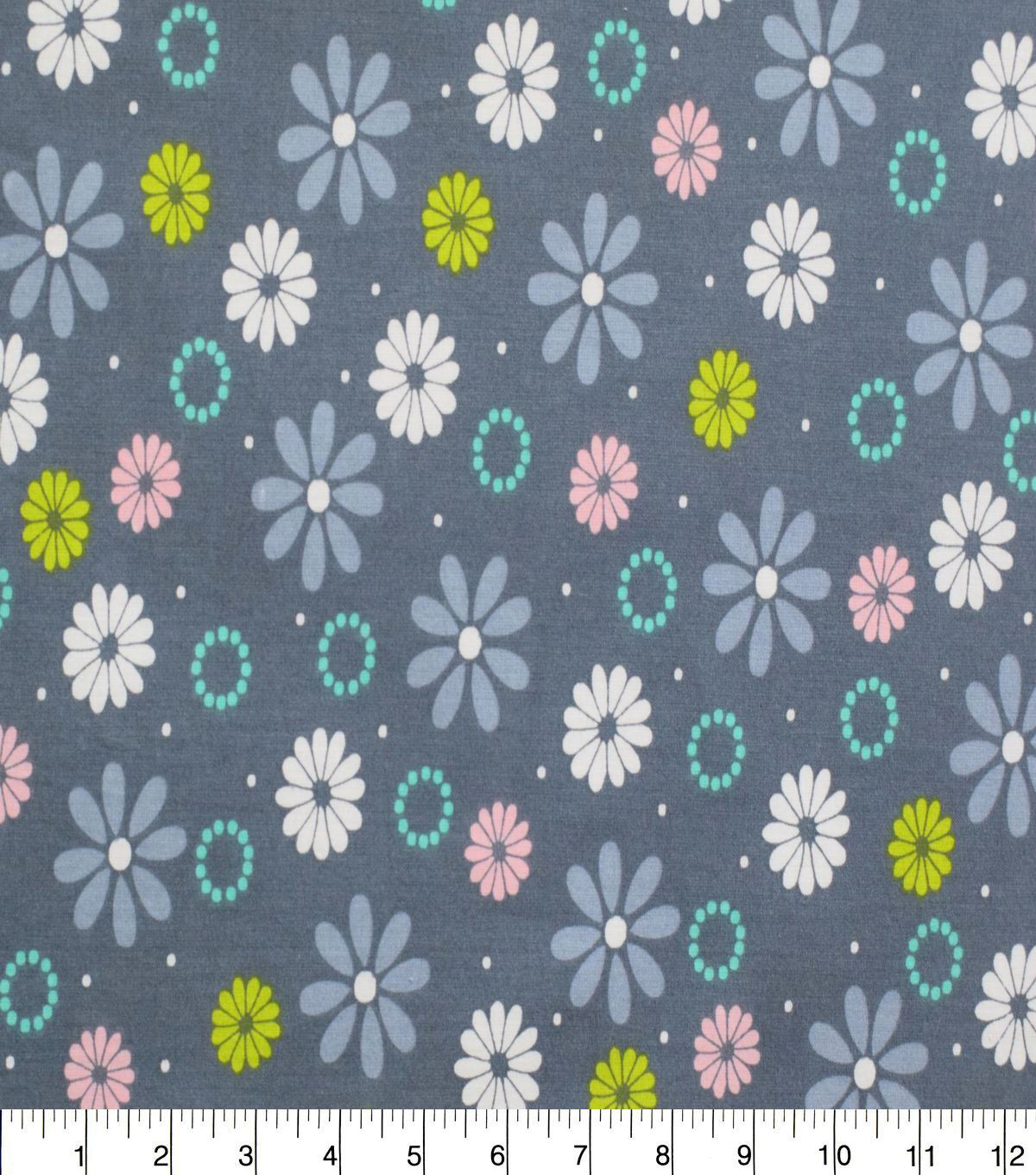 Flower Power on Flint Stone Quilt Cotton Fabric by Quilter's Showcase
