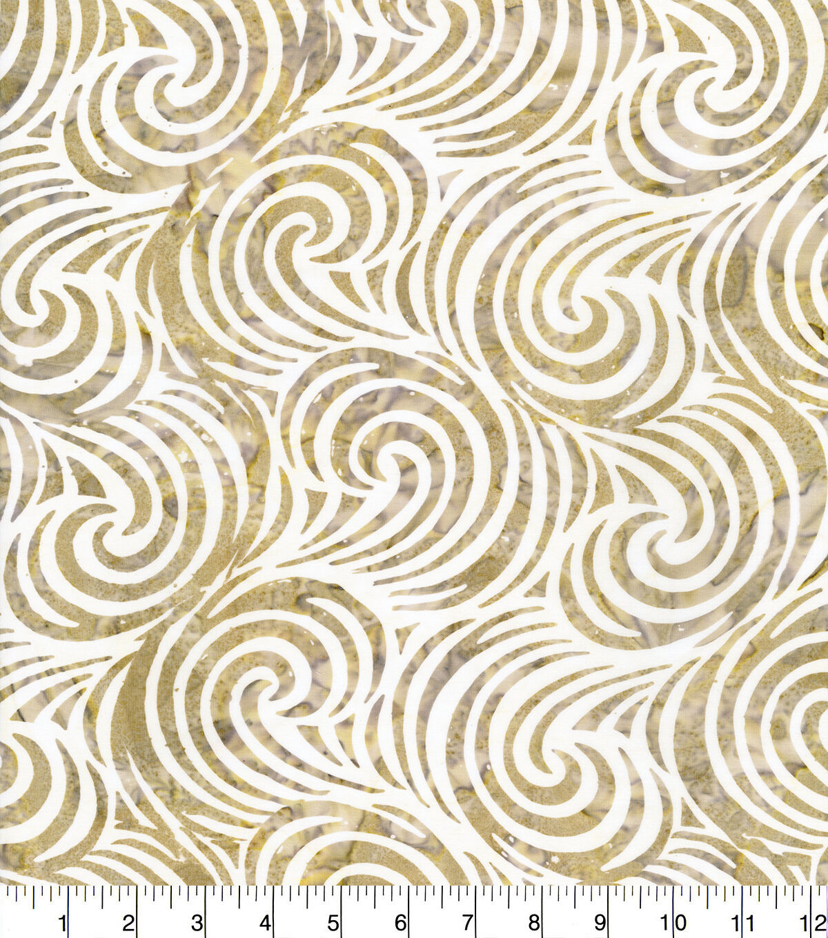Brown Swirls Batik Cotton Fabric