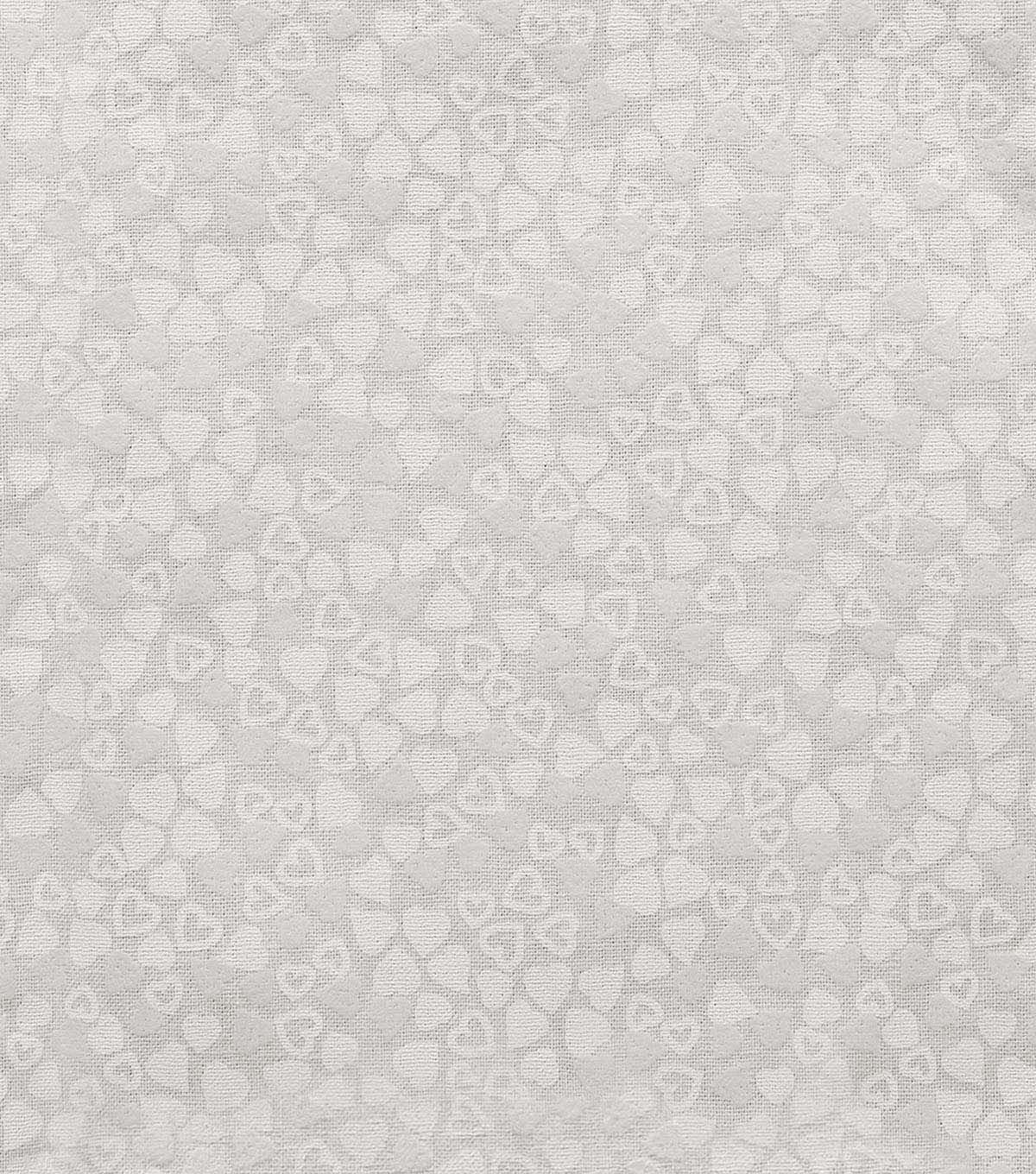 Foil Hearts on White Cotton Fabric by Keepsake Calico