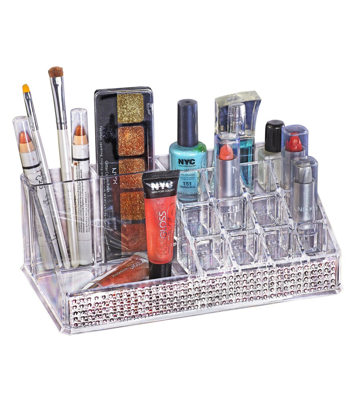 Laura Ashley 9 Plastic 16 Section Cosmetic & Jewelry Holder