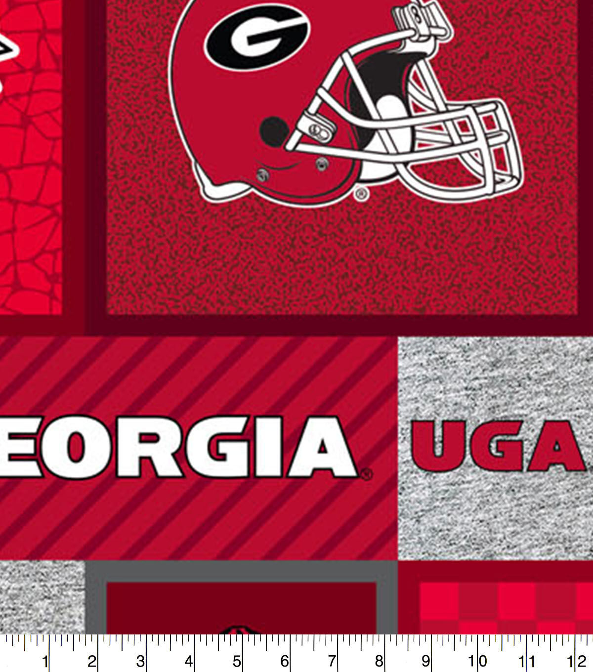 Georgia Bulldogs Fleece Fabric College Patches