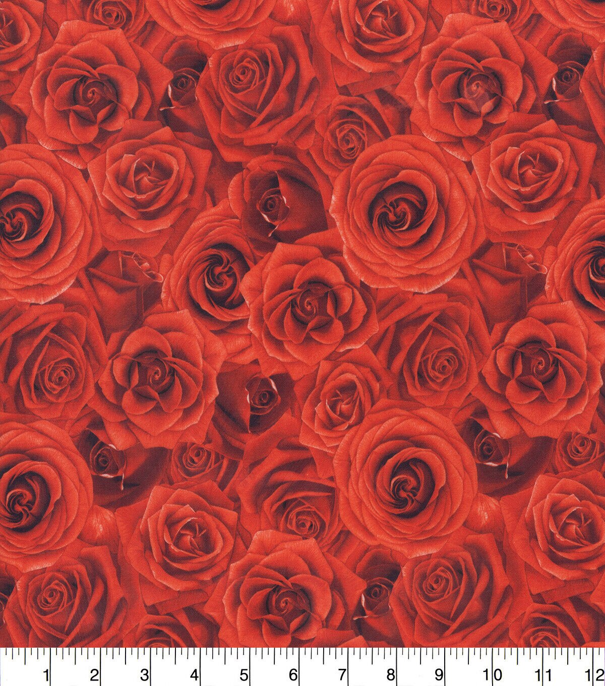 Hi Fashion Red Roses Premium Cotton Fabric