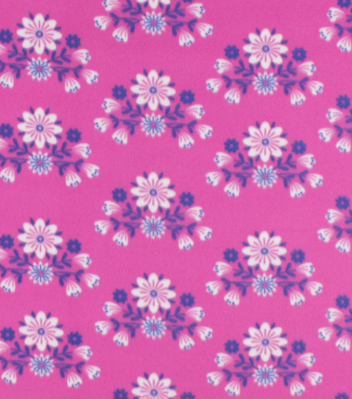 Floral on Purple Blizzard Fleece Fabric