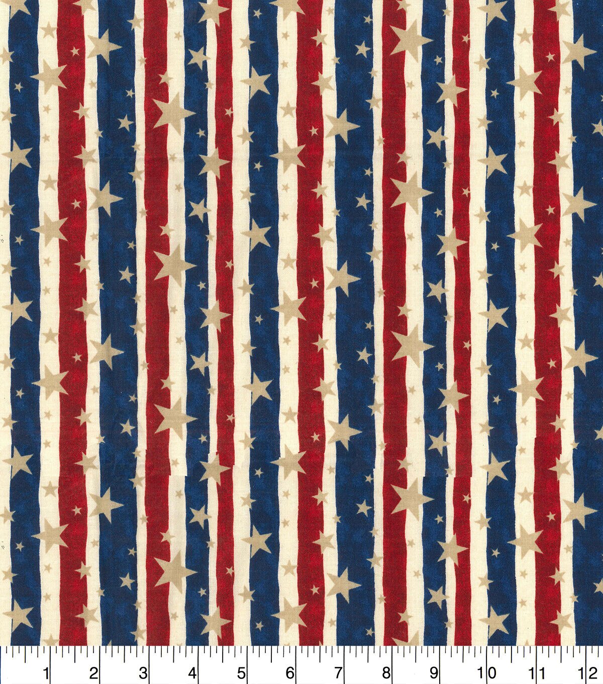 Fabric Traditions Multi Stripes And Stars Patriotic Cotton Fabric