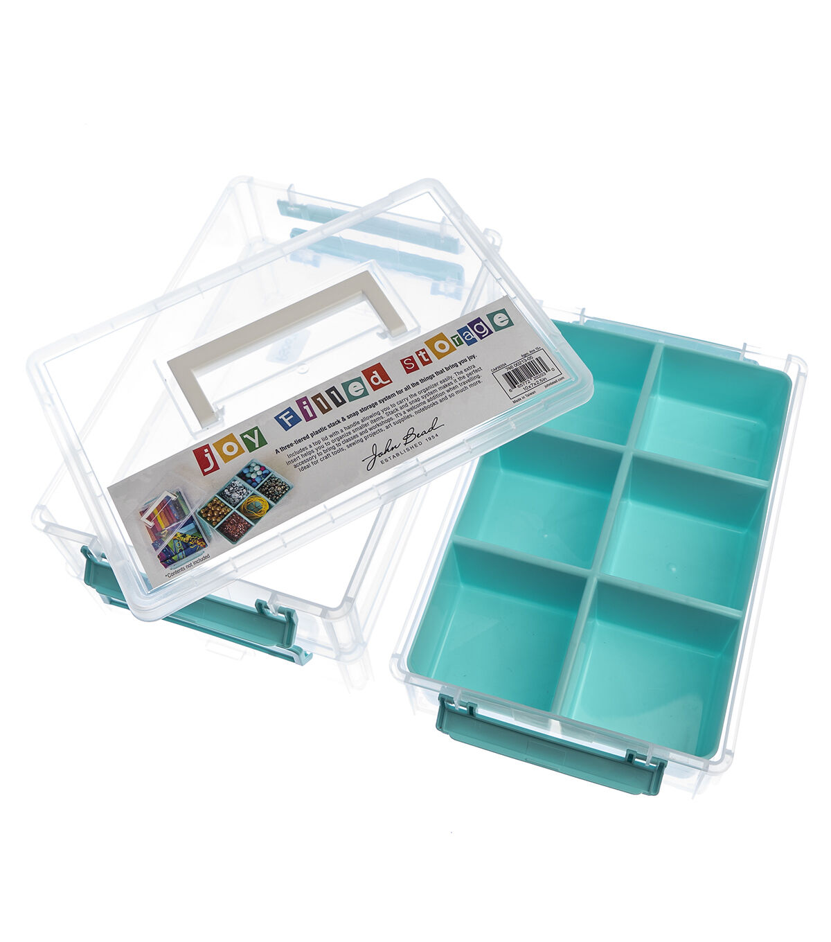 John Bead 10 x 7 Clear Joy Filled Stackable Storage Containers 3pk