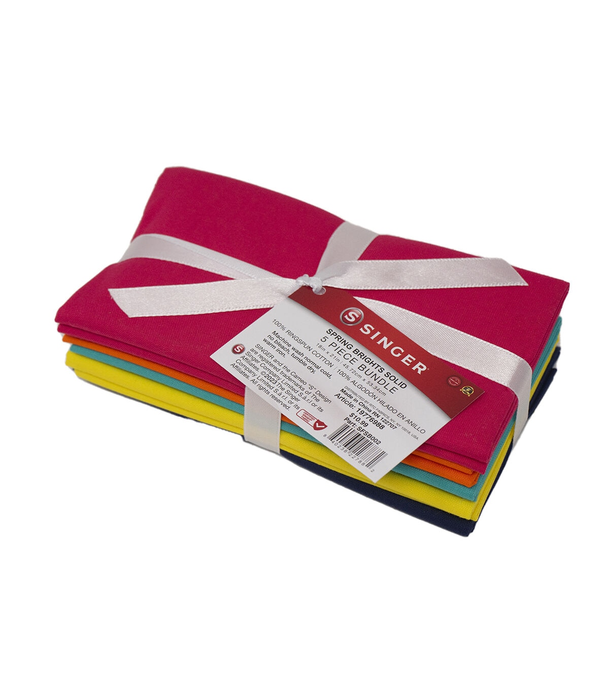 SINGER 18 x 21 Brights Solid Fabric Quarter Bundle 5pc