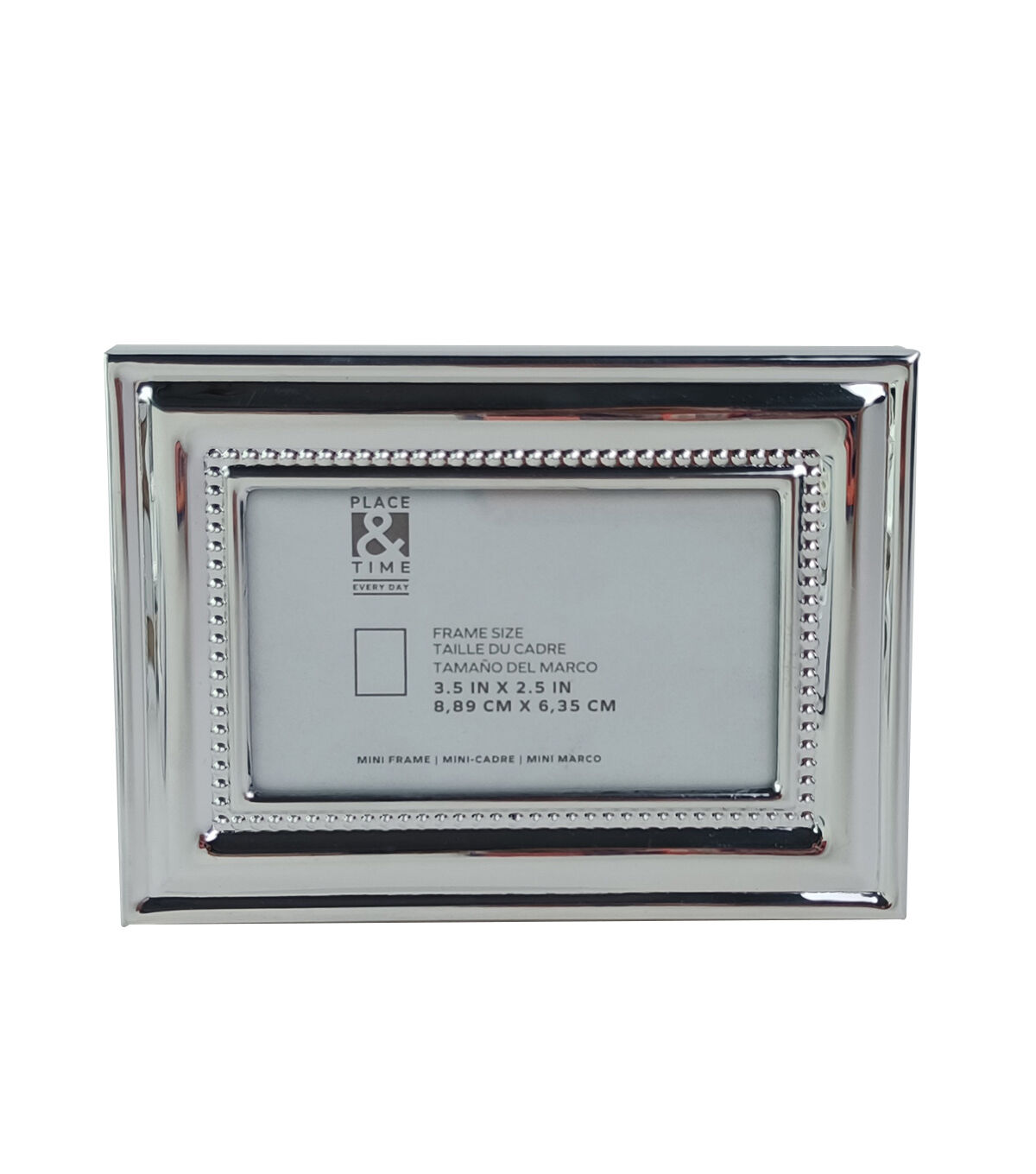 3.5 x 2.5 Silver Metal Tabletop Picture Frame by Place & Time