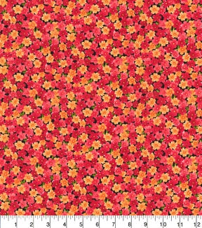 Coral Floral Quilt Cotton Fabric by Keepsake Calico
