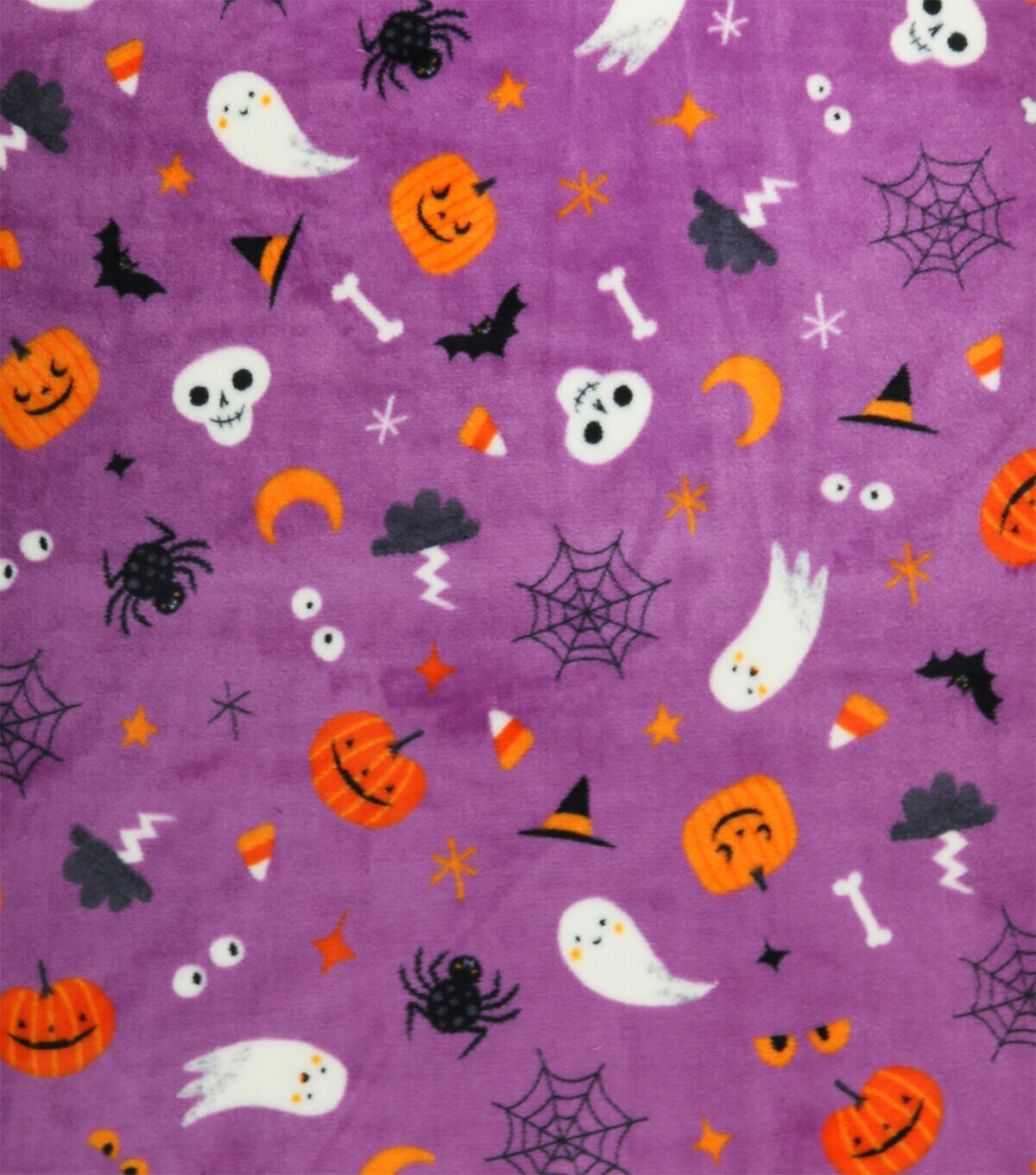 POP! Halloween Icons On Purple Sew Lush Fleece Fabric