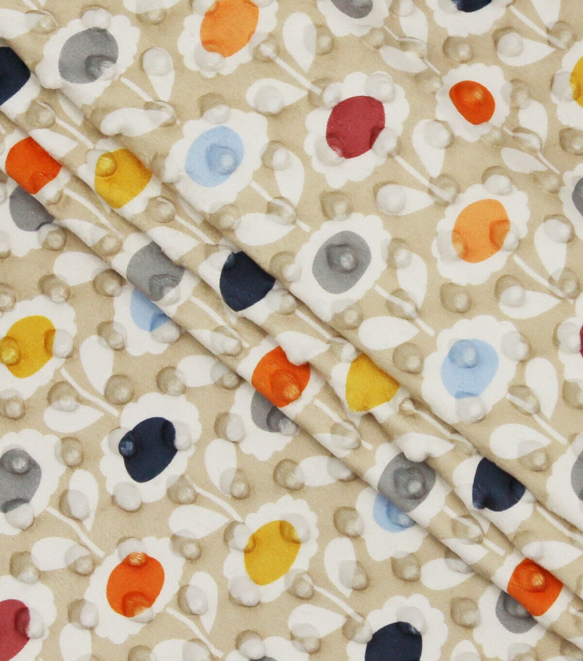 Multicolor Stemmed Flowers Soft & Minky Fabric