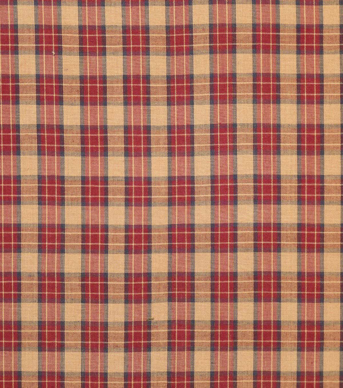 Red Plaid Yarn Dyed Patriotic Cotton Fabric