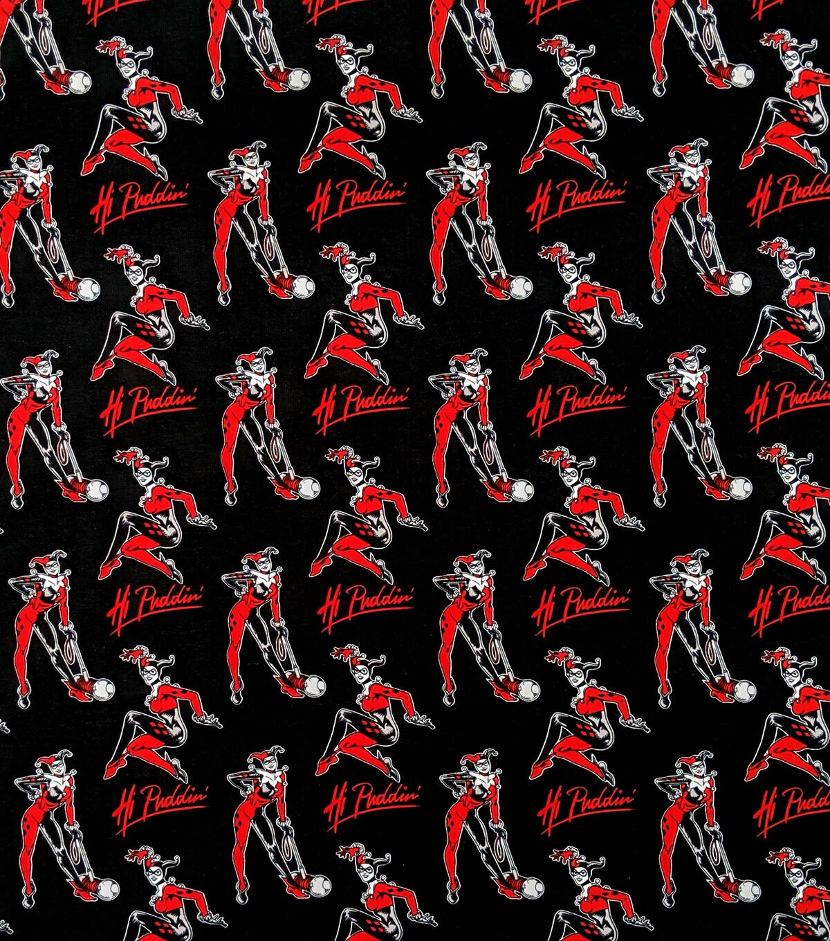Harley Quinn Knit Cotton Fabric Hi Puddin