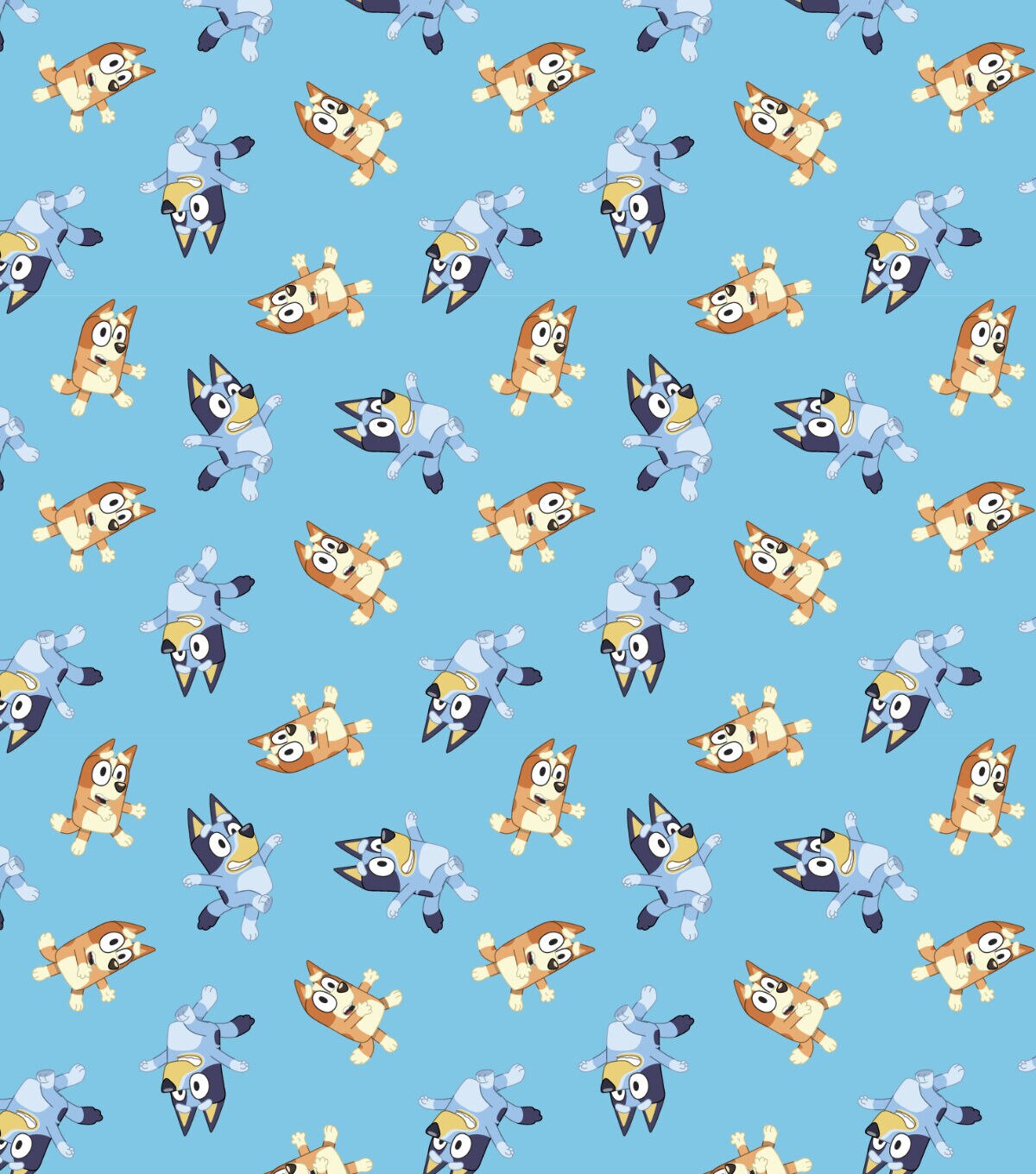 Bluey & Bingo Blue Cotton Fabric