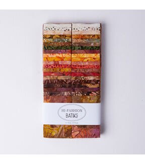 Hi Fashion 2.5 Fall Batik Cotton Fabric Strip 40pc