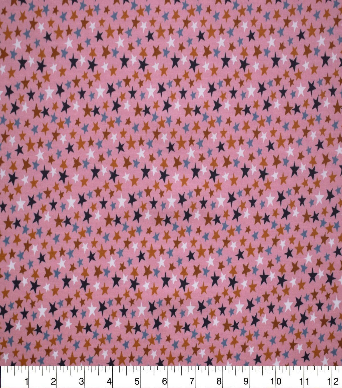 Stars on Pink Modern Quilt Cotton Fabric by Quilter's Showcase