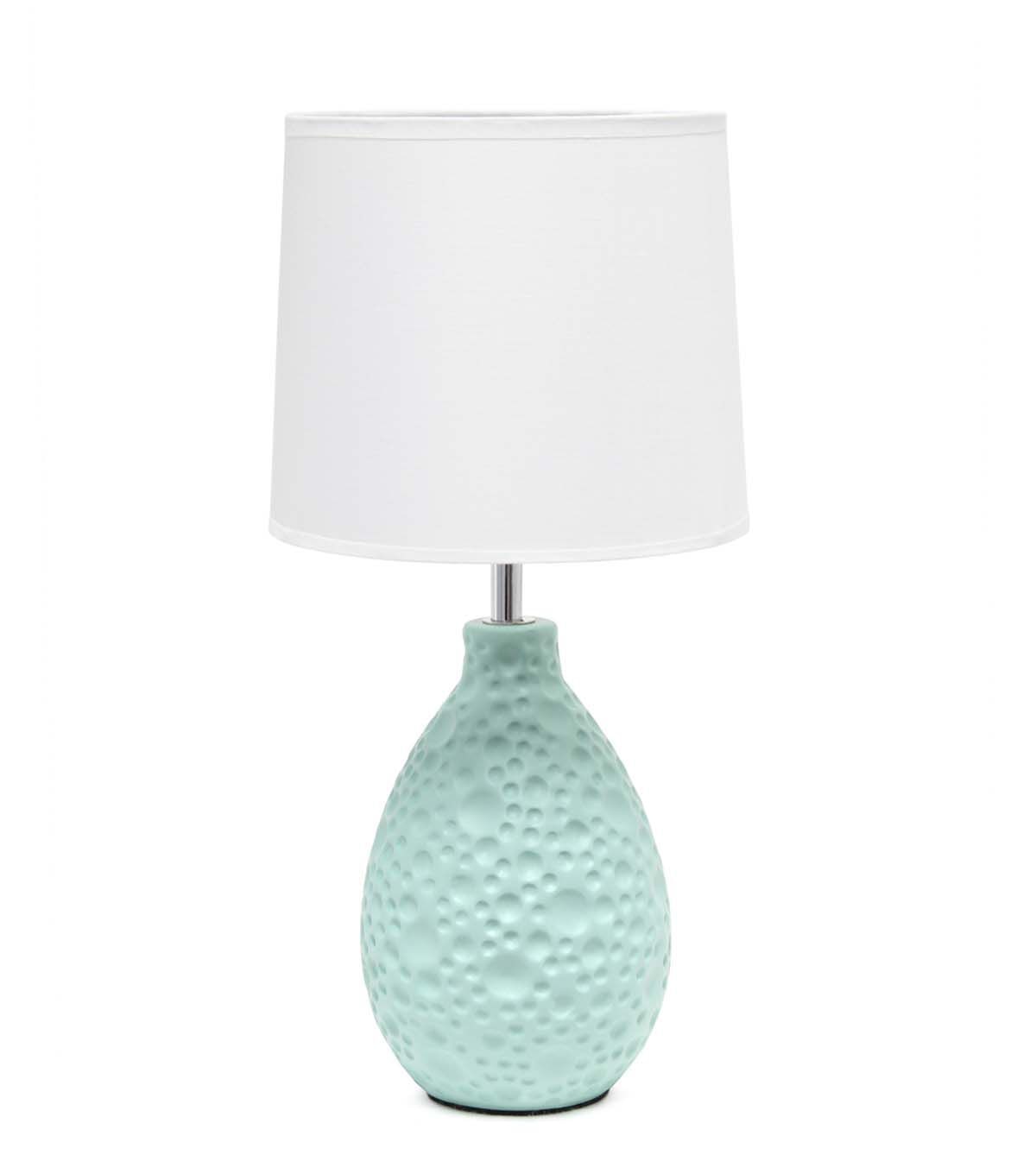 All The Rages 14 Ceramic Tear Drop Desk Lamp With Fabric Shade