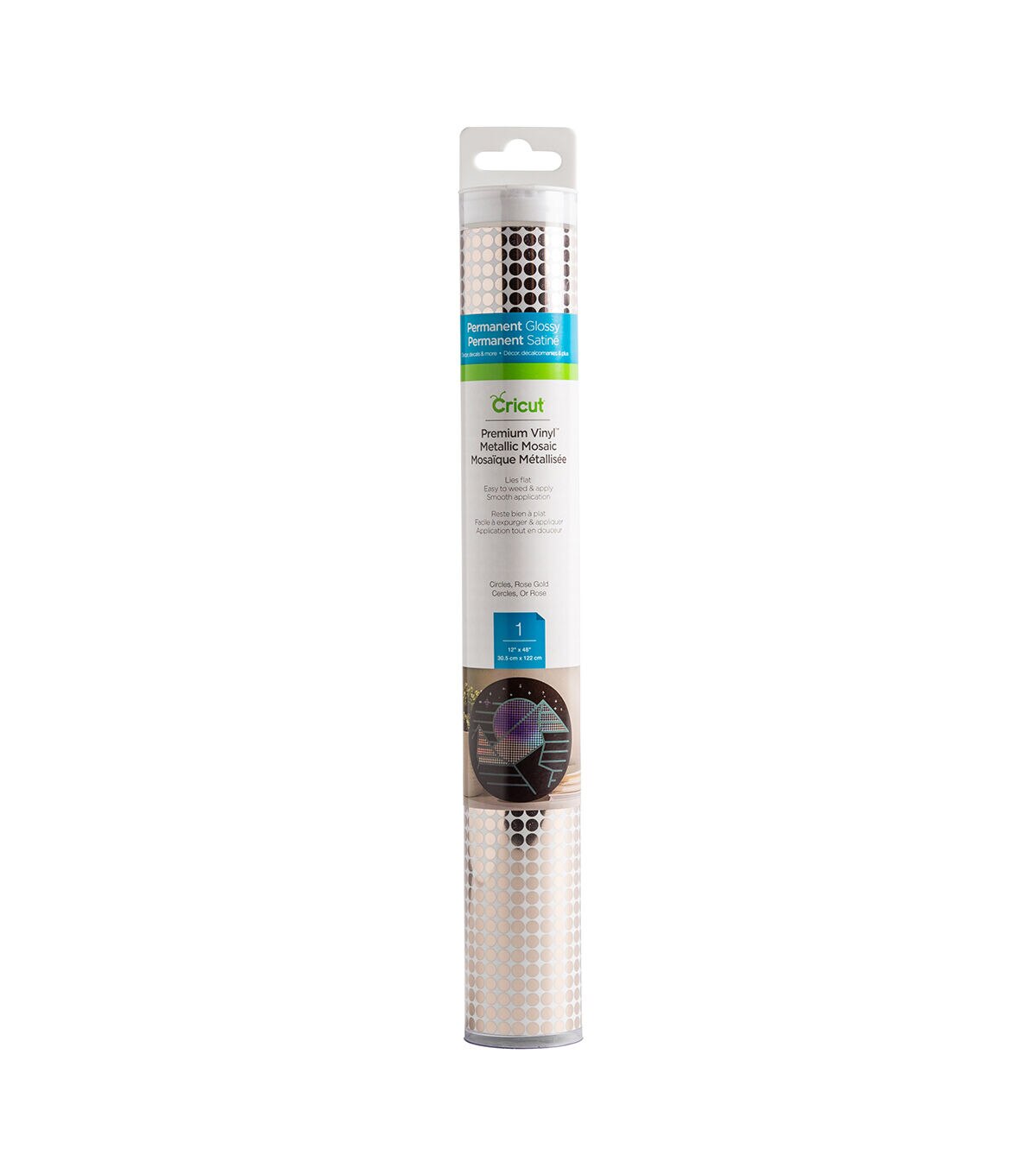 Cricut 12 x 48 Rose Gold Circles Metallic Mosaic Premium Vinyl Roll