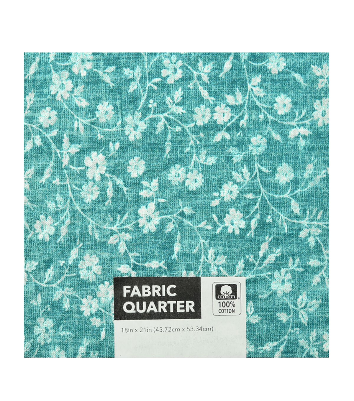 18 x 21 White Floral Cotton Fabric Quarter 1pc by Keepsake Calico