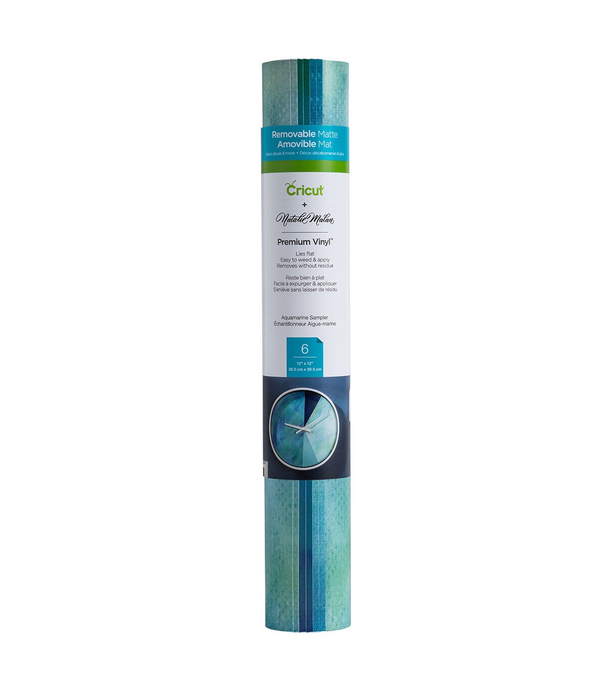 Cricut 12 x 12 Aquamarine Removable Matte Premium Vinyl Samplers 6ct