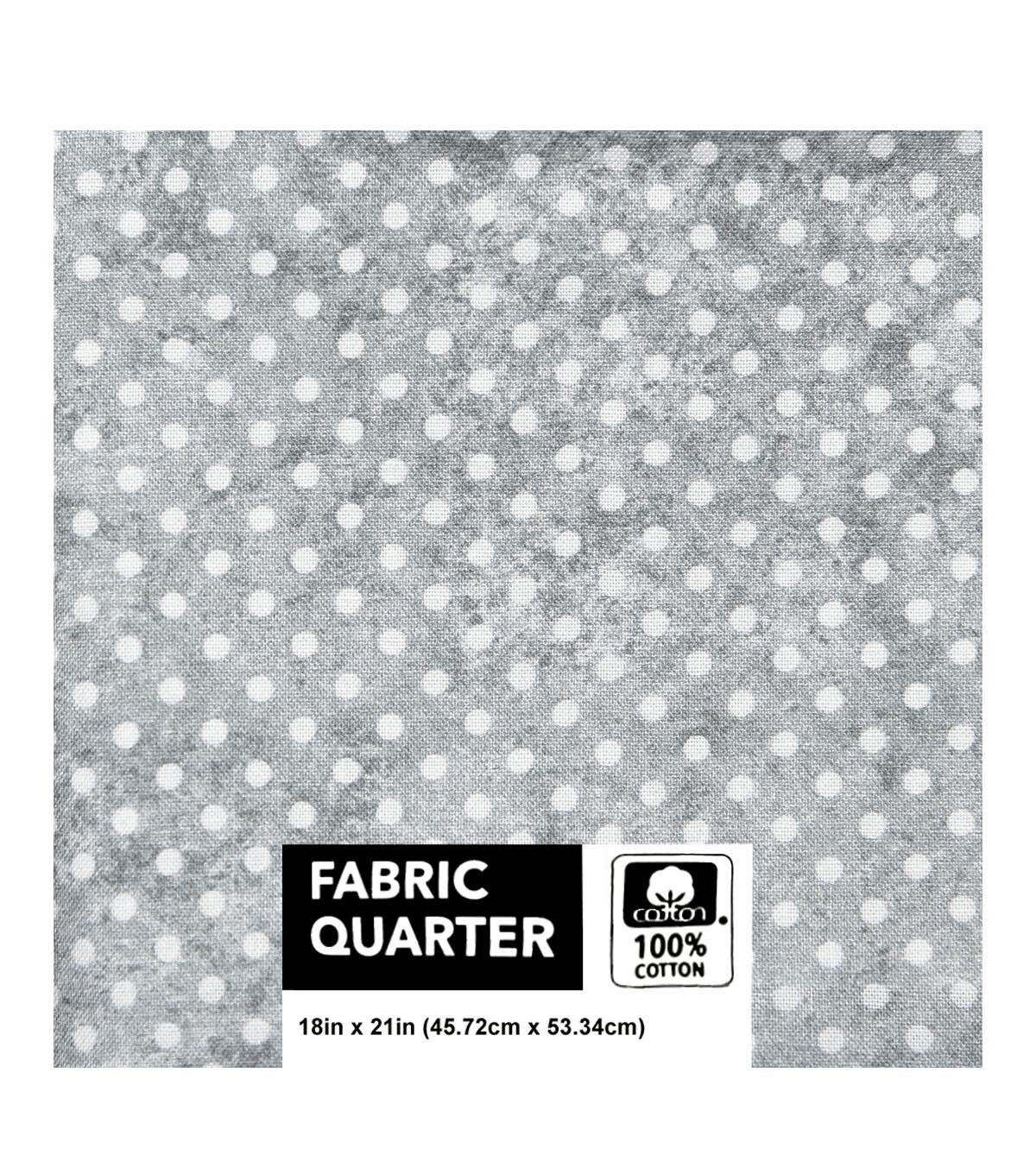 18 x 21 Dots on Gray Quilt Cotton Fabric Quarter by Keepsake Calico