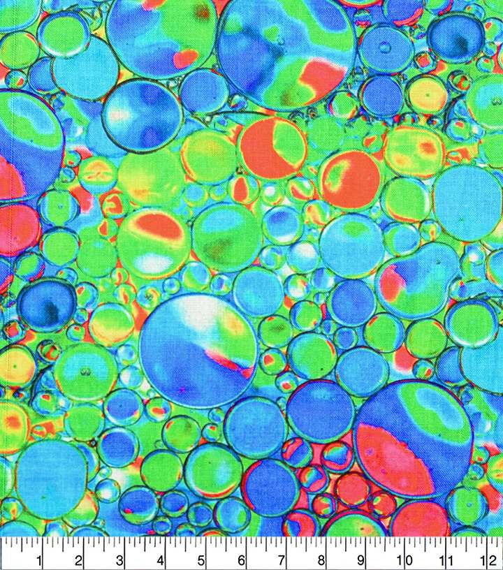 Green Bubble Dots Quilt Cotton Fabric by Keepsake Calico