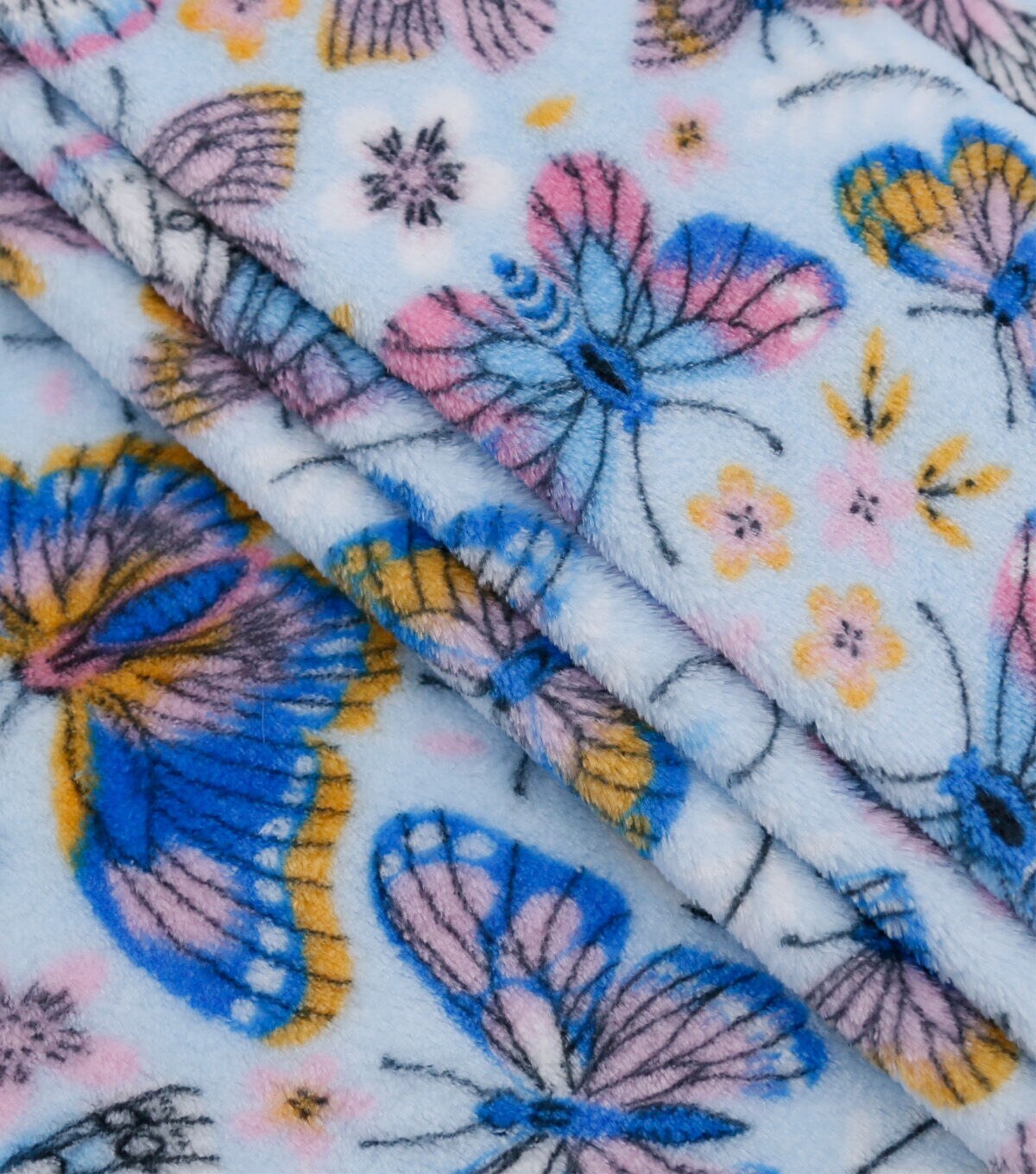 Spring Butterfly Sew Lush Fleece Fabric