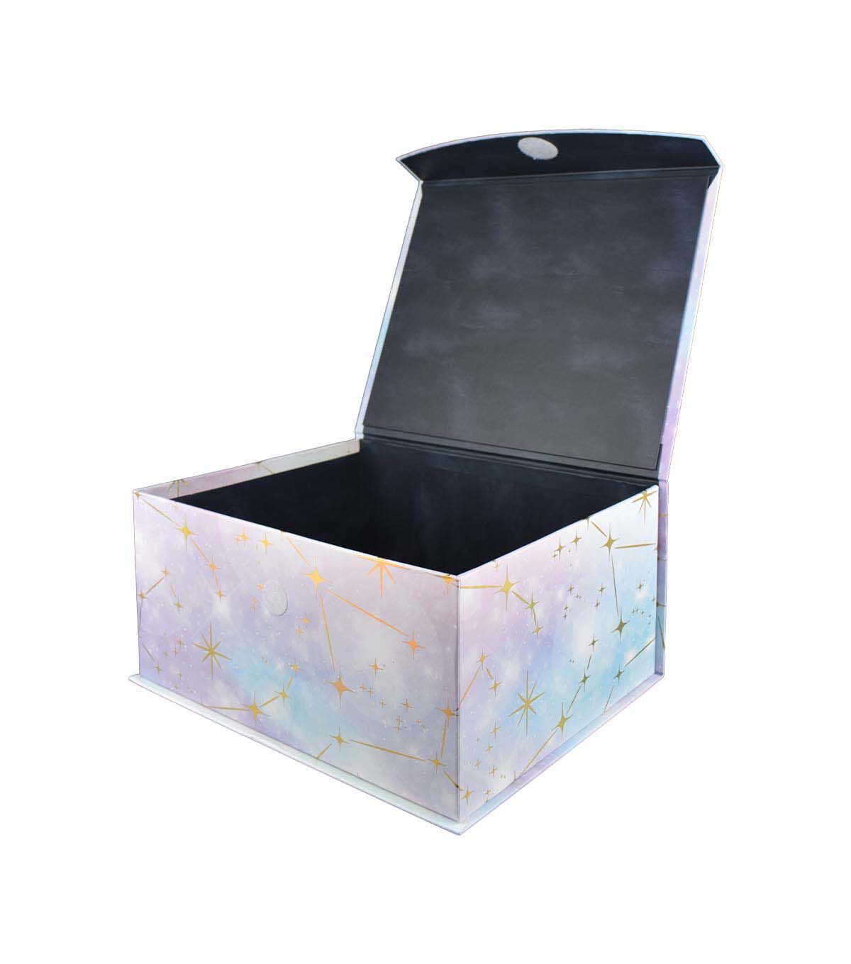 12 x 10 Blue Holographic Gold Foil Flip Top Box by Place & Time