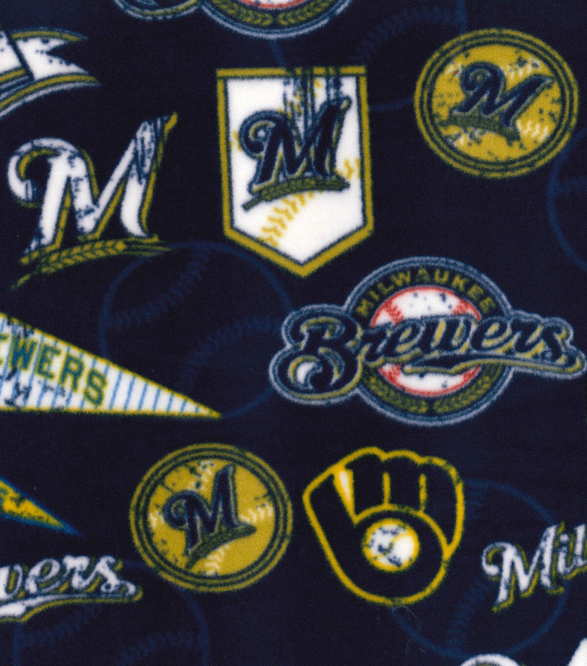 Fabric Traditions Milwaukee Brewers Fleece Fabric Vintage