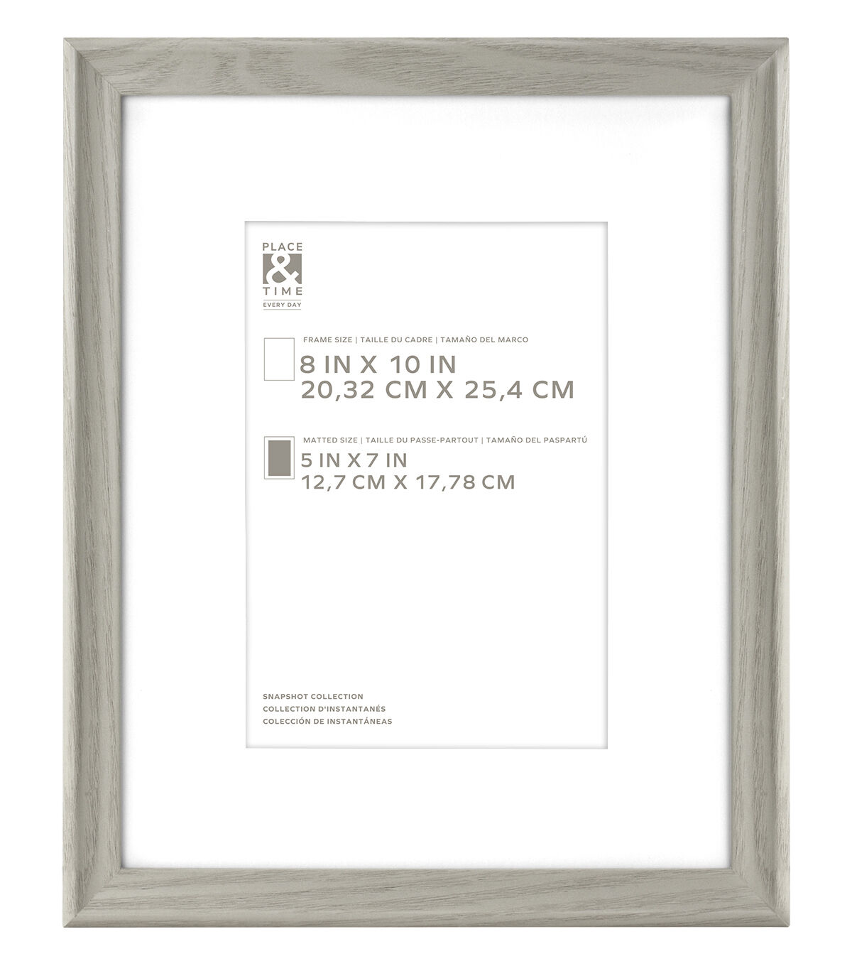 8 x 10 Matted to 5 x 7 Snapshot Wall Picture Frame by Place & Time
