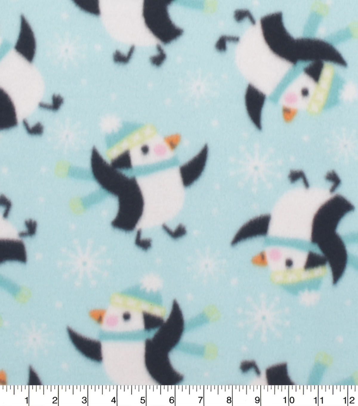 Penguins In Scarves Blizzard Fleece Fabric