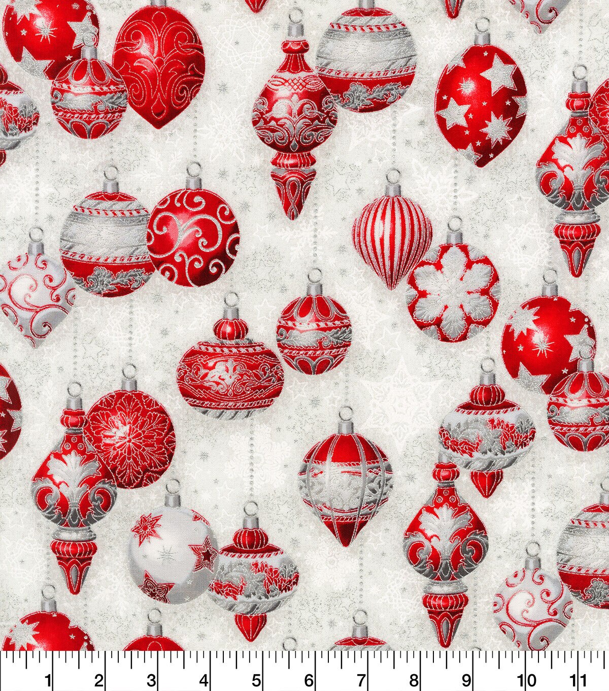 Robert Kaufman Decorative Ornaments Christmas Metallic Cotton Fabric