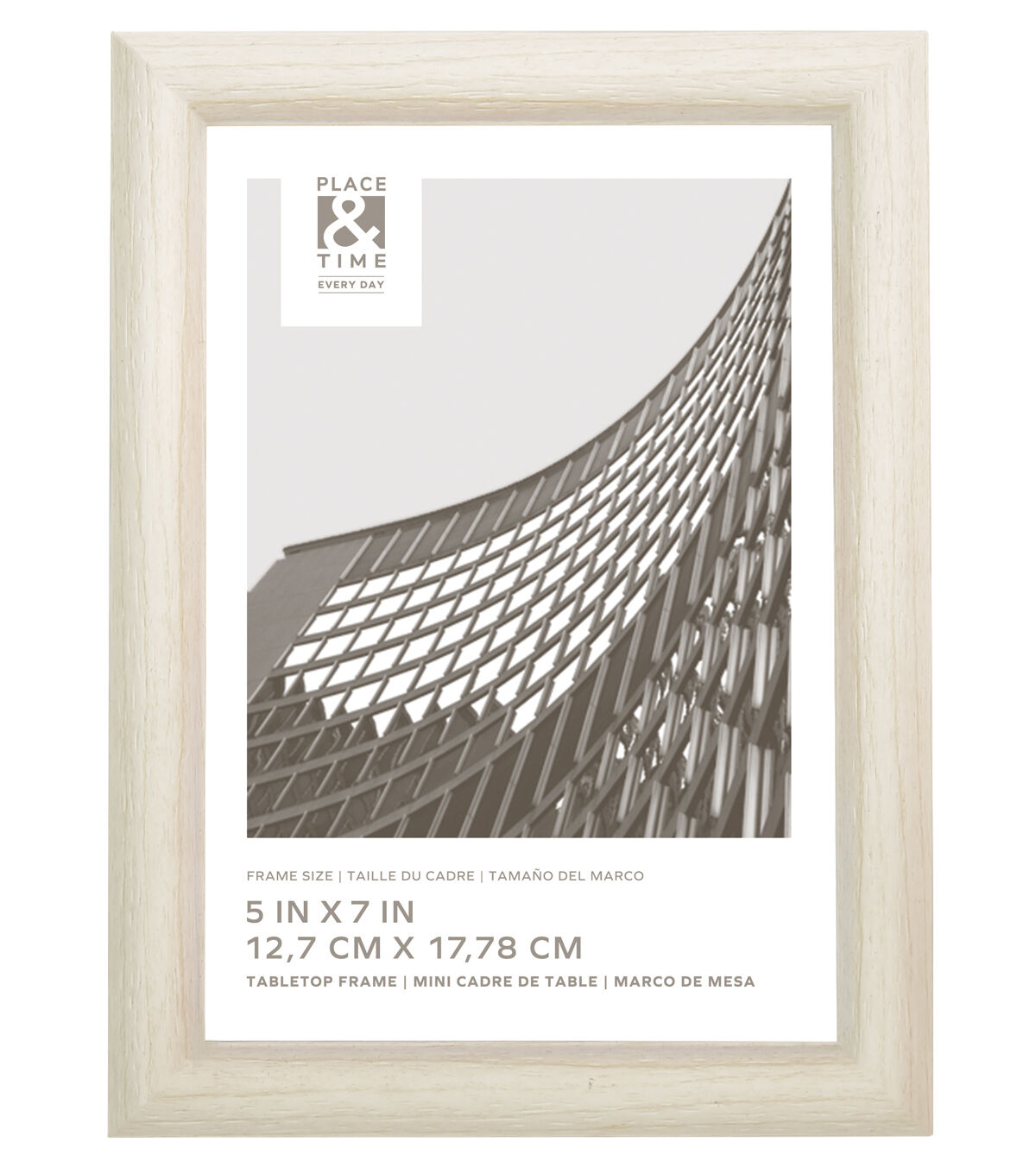 5 x 7 White Bullnose Tabletop Picture Frame by Place & Time