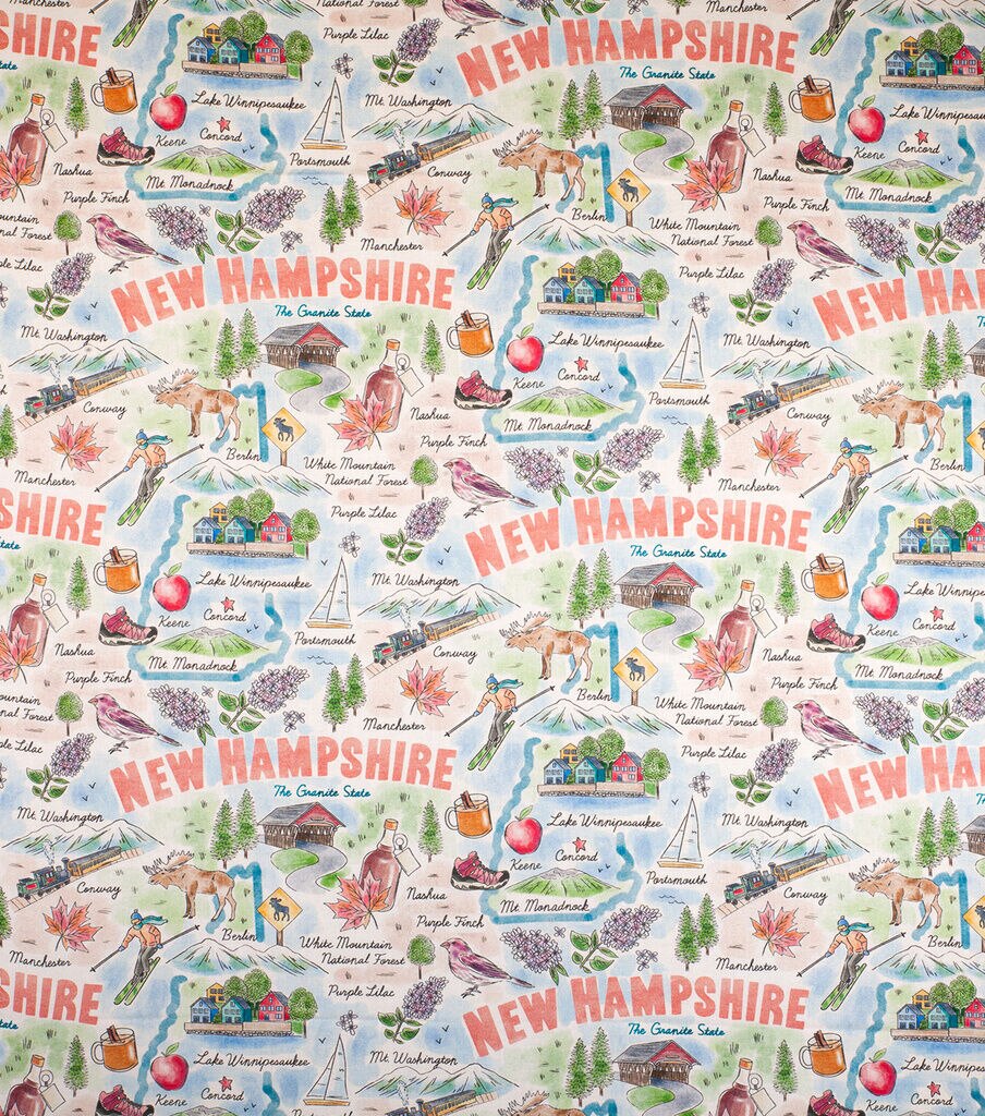 New Hampshire Cotton Fabric State Pride