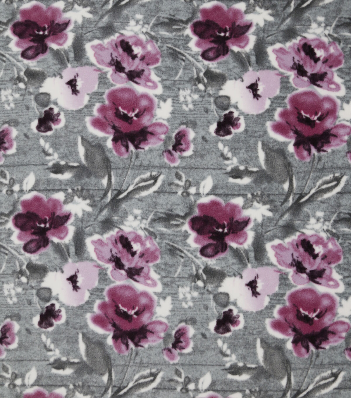 Luxe Fleece Fabric Watercolor Floral On Wood