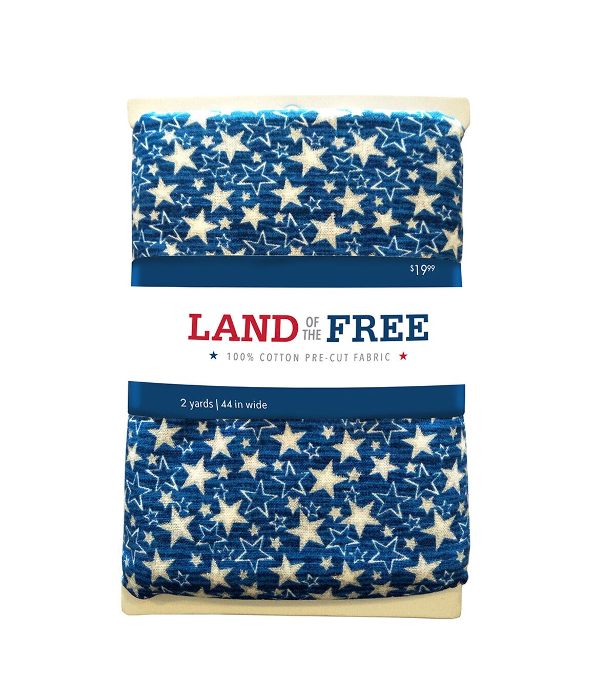 2yd Land of the Free Blue Stars Holiday Cotton Precut Fabric