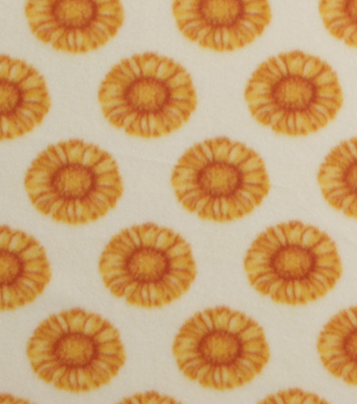Mini Sunflowers on White Blizzard Fleece Fabric