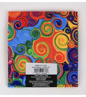 18 x 20 Multicolor Swirls Cotton Fabric Quarter 1pc by Keepsake Calico