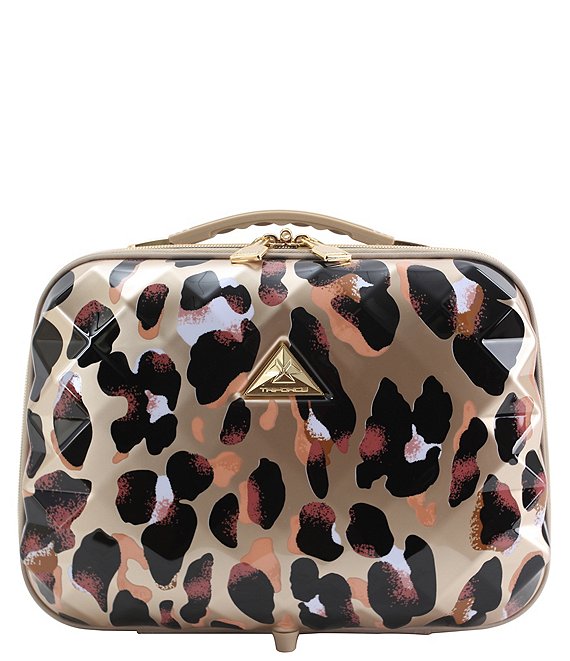 Savoir Collection Quilted Leopard Print Travel Beauty Case