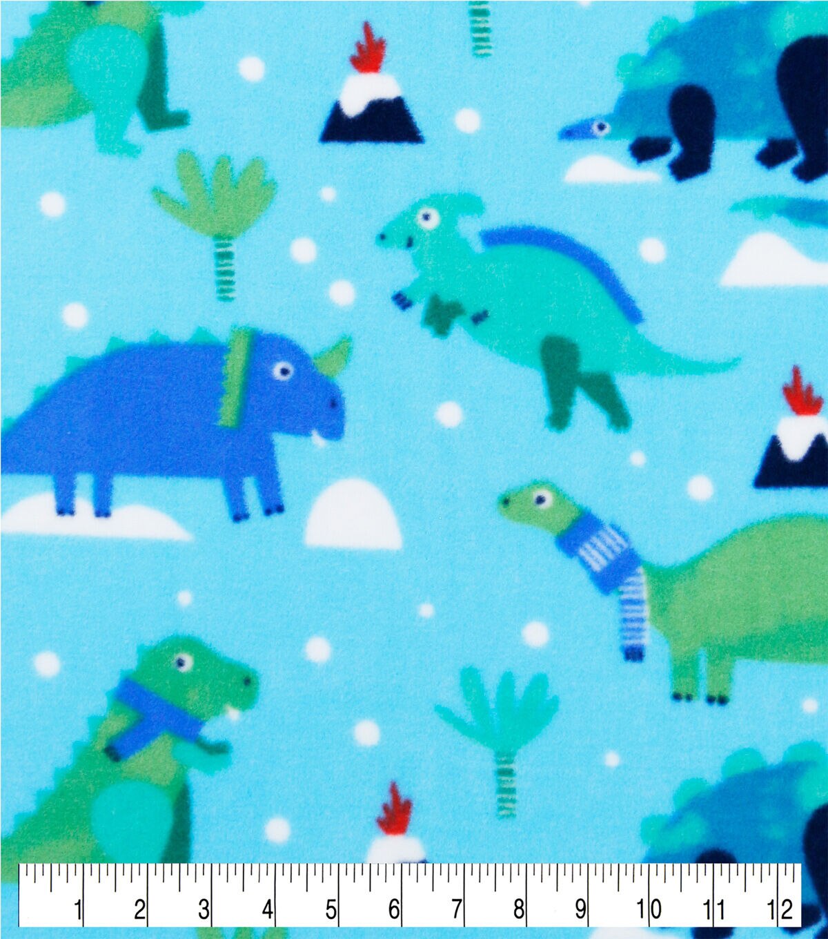 Winter Dinosaurs Anti Pill Fleece Fabric