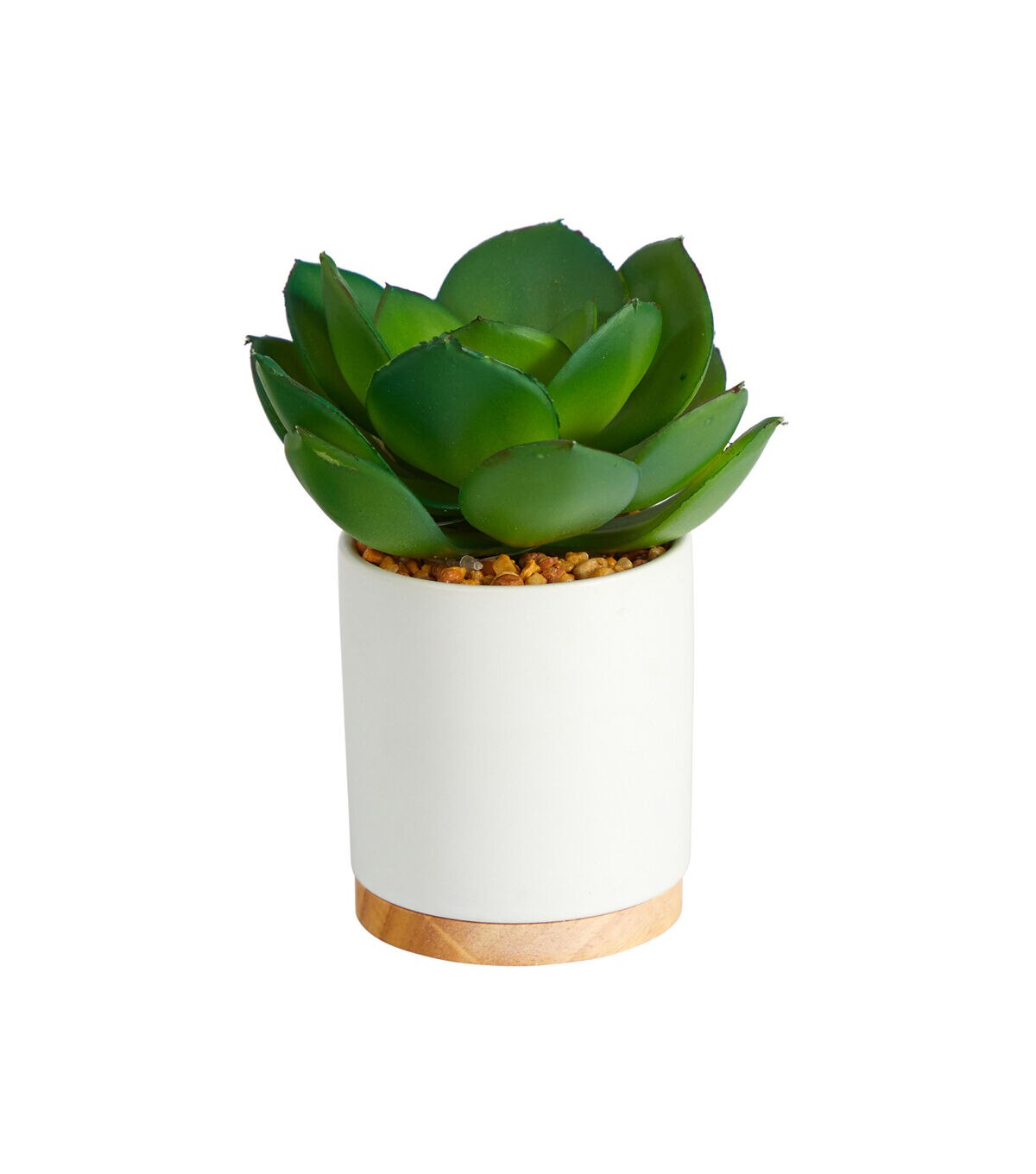 Nearly Natural 6 Succulent Artificial Plant in White Ceramic Planter