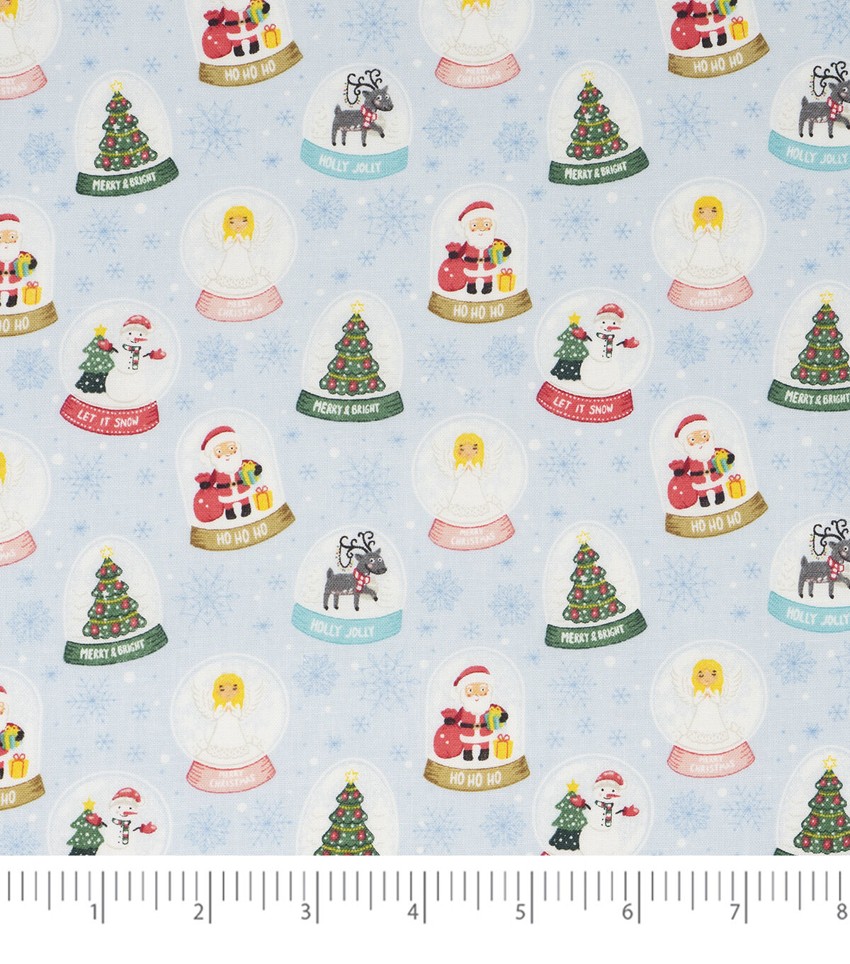 Singer 18 x 21 Snow Globes Christmas Cotton Fabric Quarter 1pc