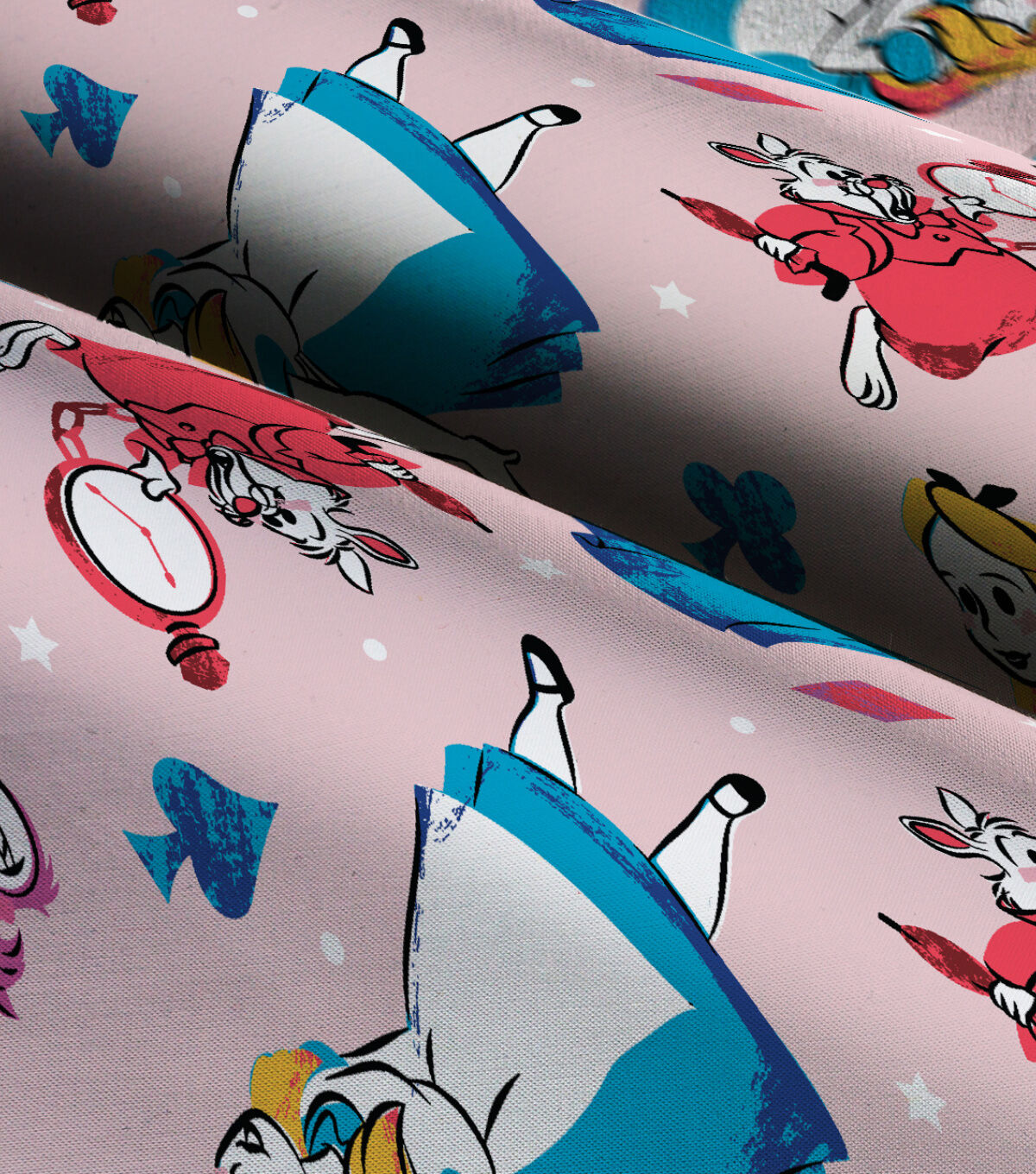 Alice in Wonderland Stylized Friends Icons Cotton Fabric