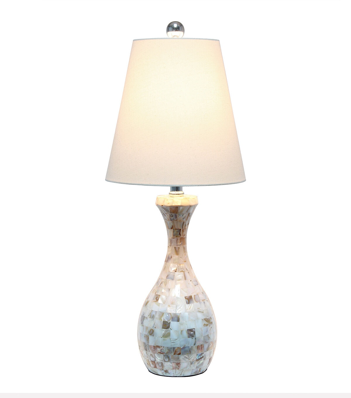 All The Rages Malibu Curved Seashell Table Lamp with Chrome Accents