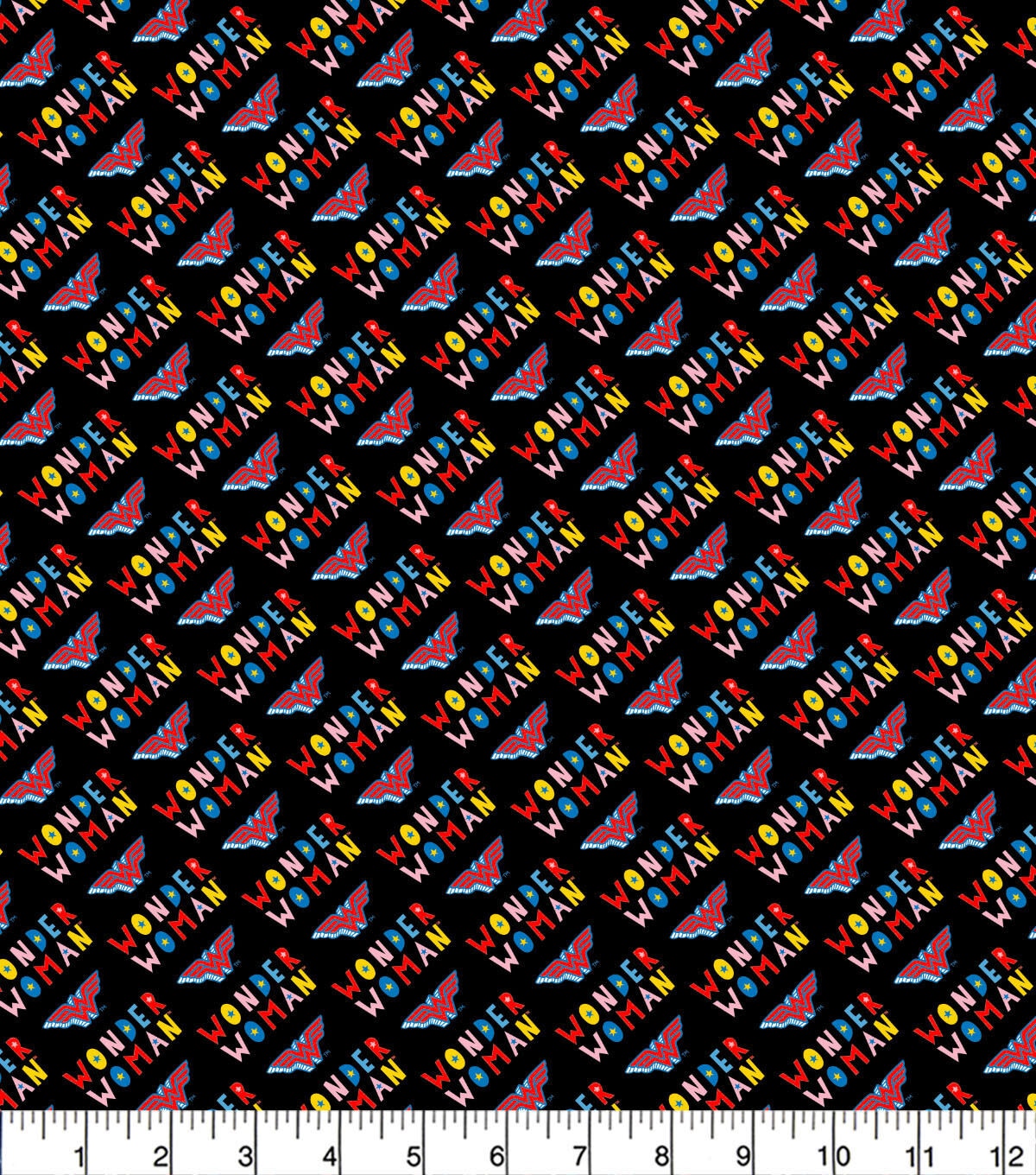 Wonder Woman Logo Doodle Cotton Fabric