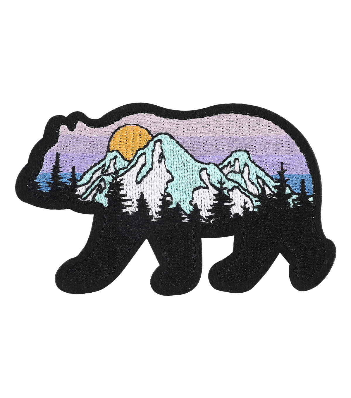3.5 x 2.5 Mountains Bear Iron On Patch by hildie & jo