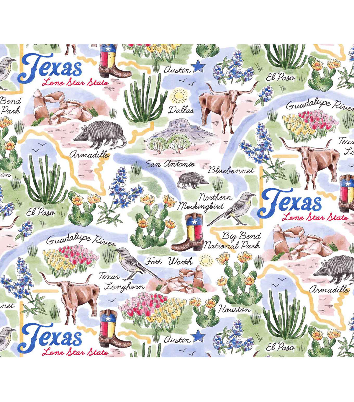 Texas State Pride Main Cotton Fabric