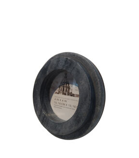 4 Gray Round Marble Tabletop Picture Frame by Place & Time