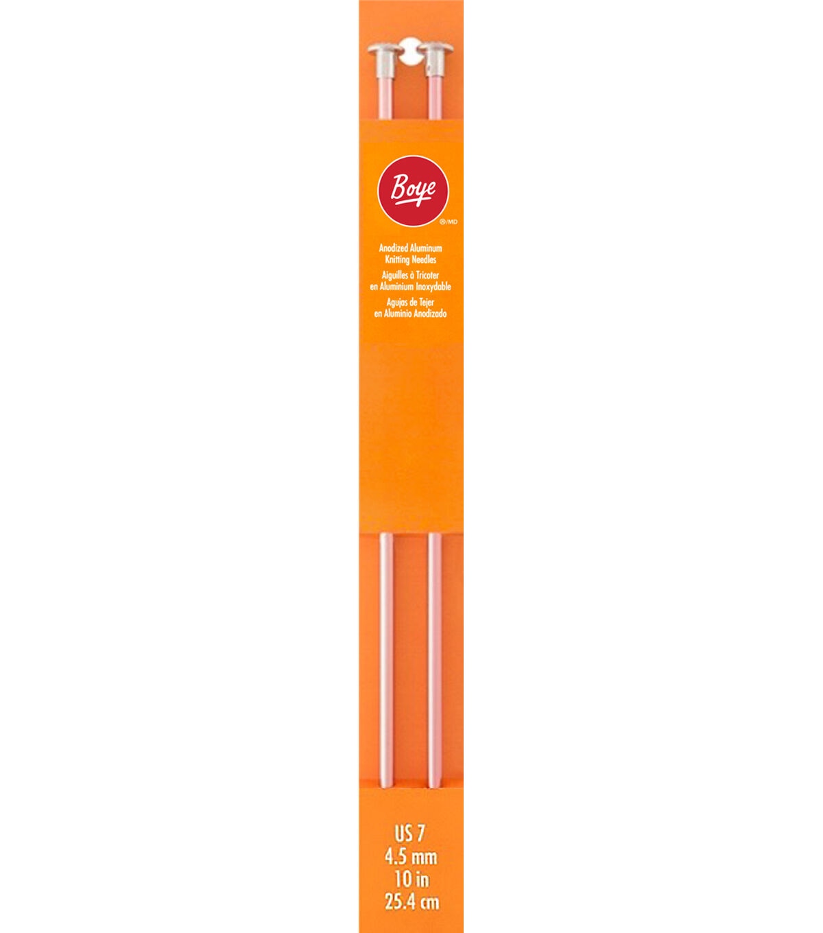 Boye 10 Single Point 7/4.5mm Aluminum Knitting Needle Set